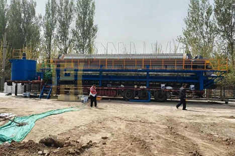 北京市中交隧道局600平方車載式壓濾機使用現場