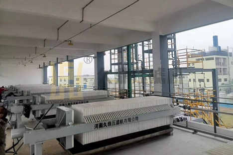 湖北省100平方自動拉板壓濾機使用現場